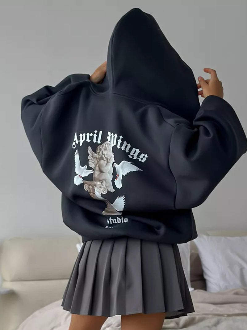 Graphic Print Oversized Hoodie
