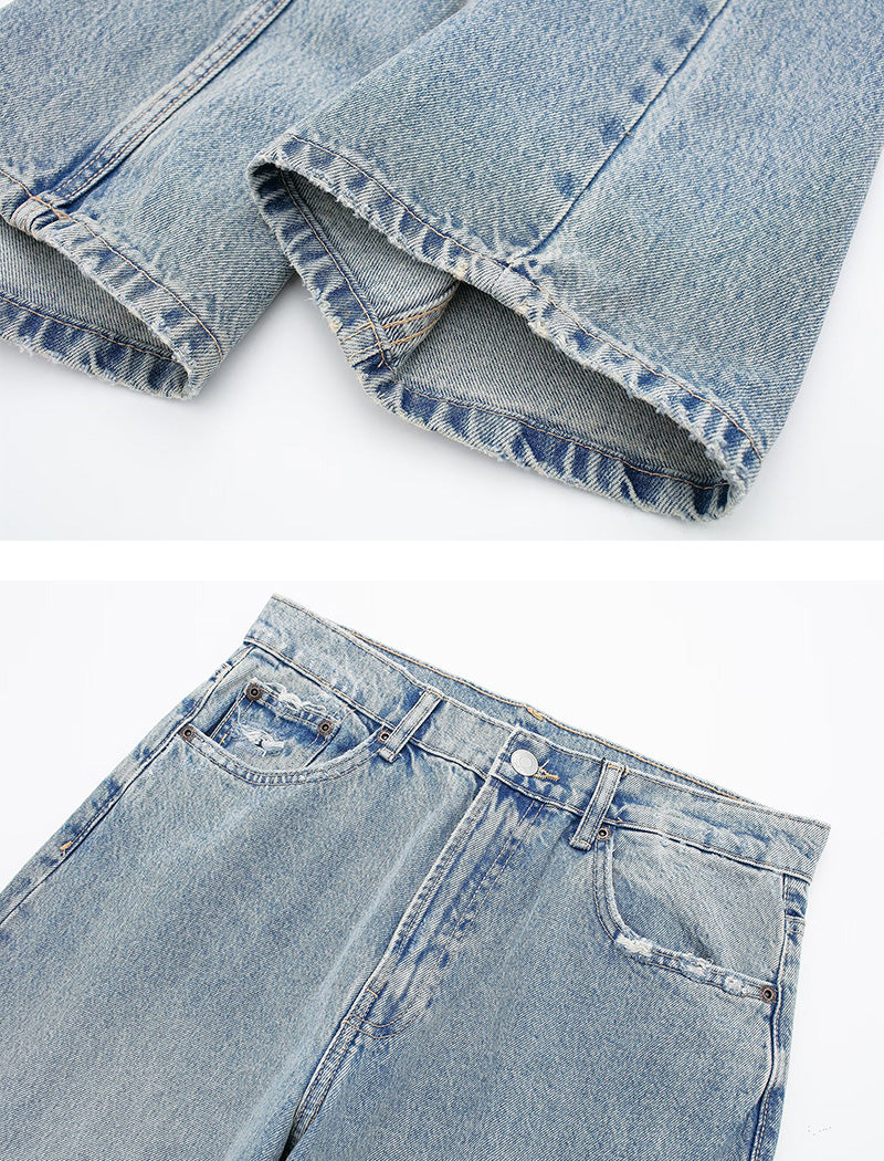 High-Waist Straight Leg Jeans