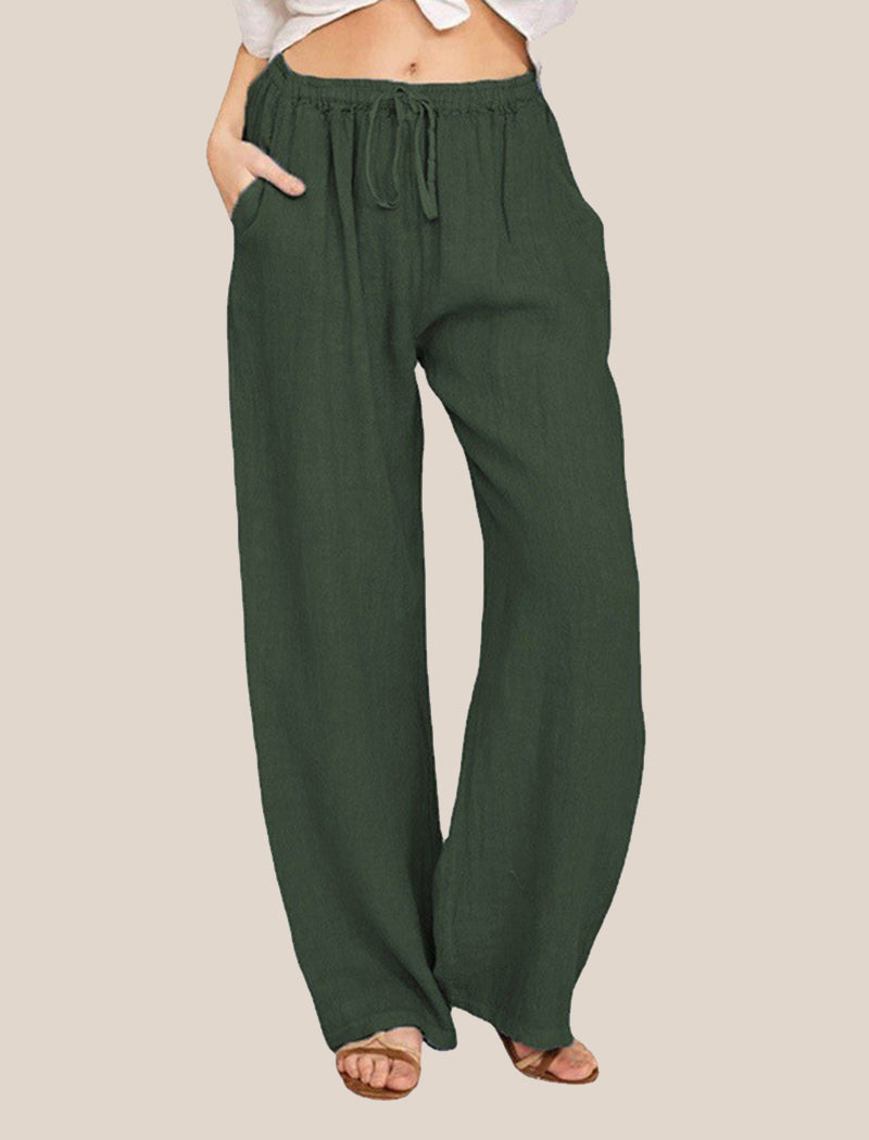 Drawstring Wide-Leg Pants