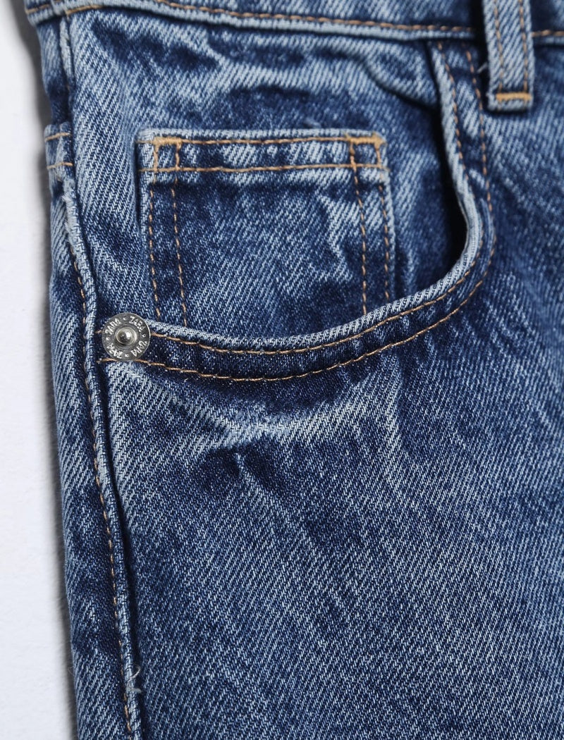 Patchwork Denim A-Line Skirt