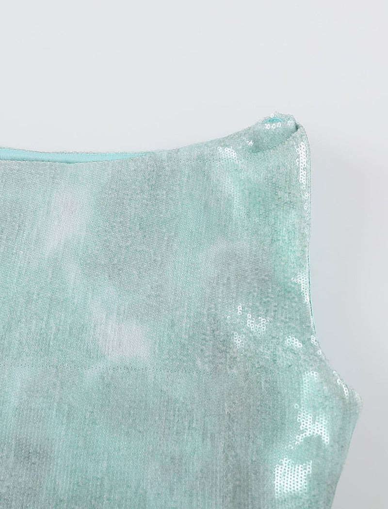 Asymmetrical Sequin Mini Dress