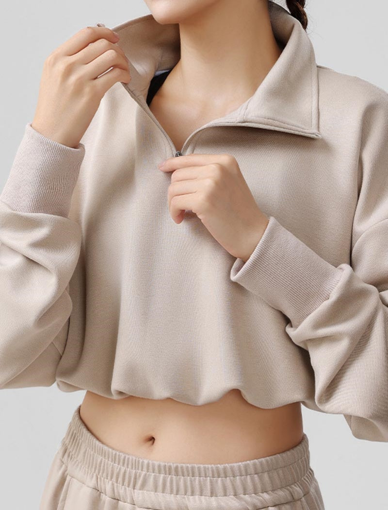 Half-Zip High-Waist Top and Pants Set