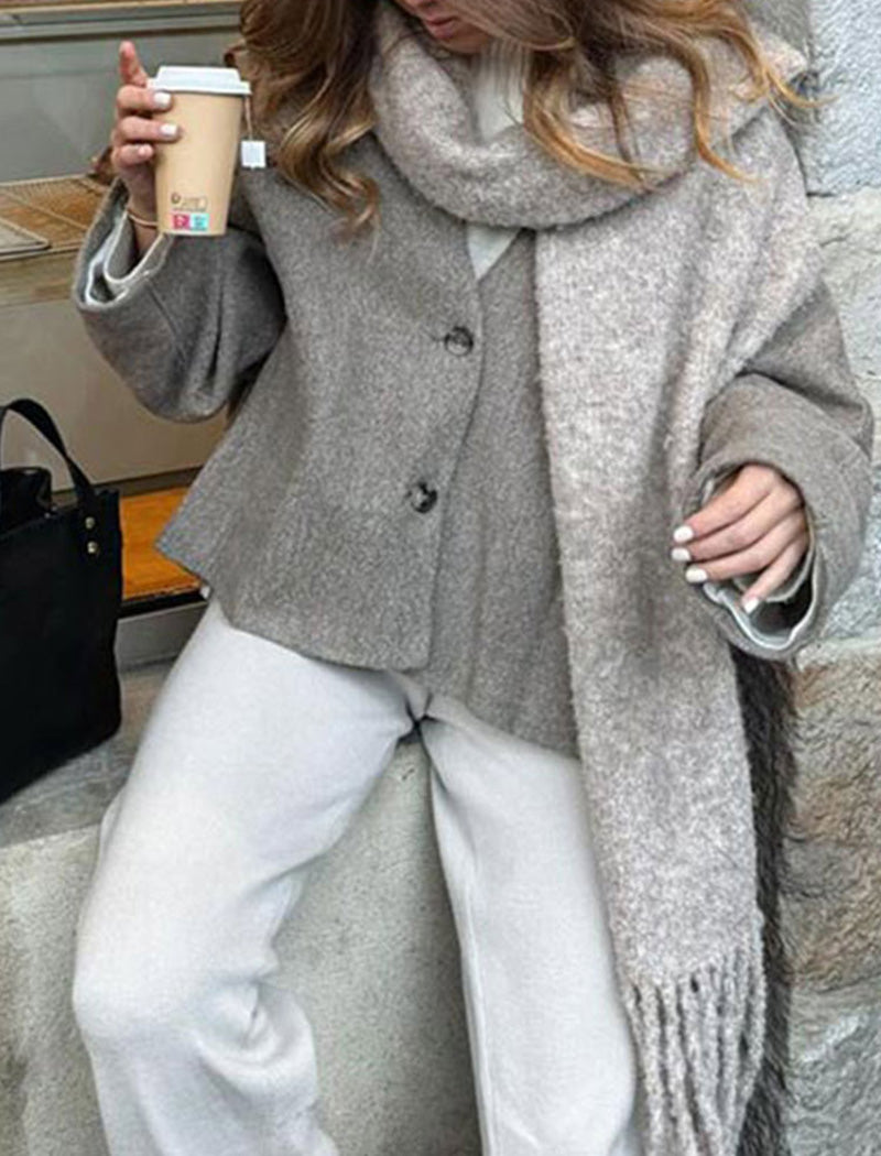 Oversized Button-Up Wool Coat