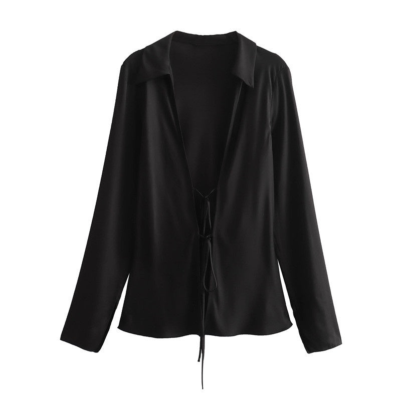 Tie-Front Relaxed Fit Blouse