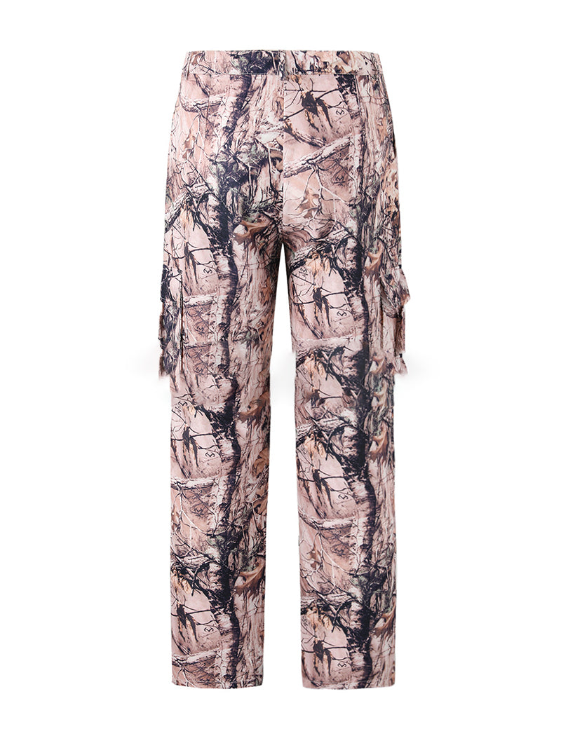 Camouflage Cargo Pants with Drawstring Waist