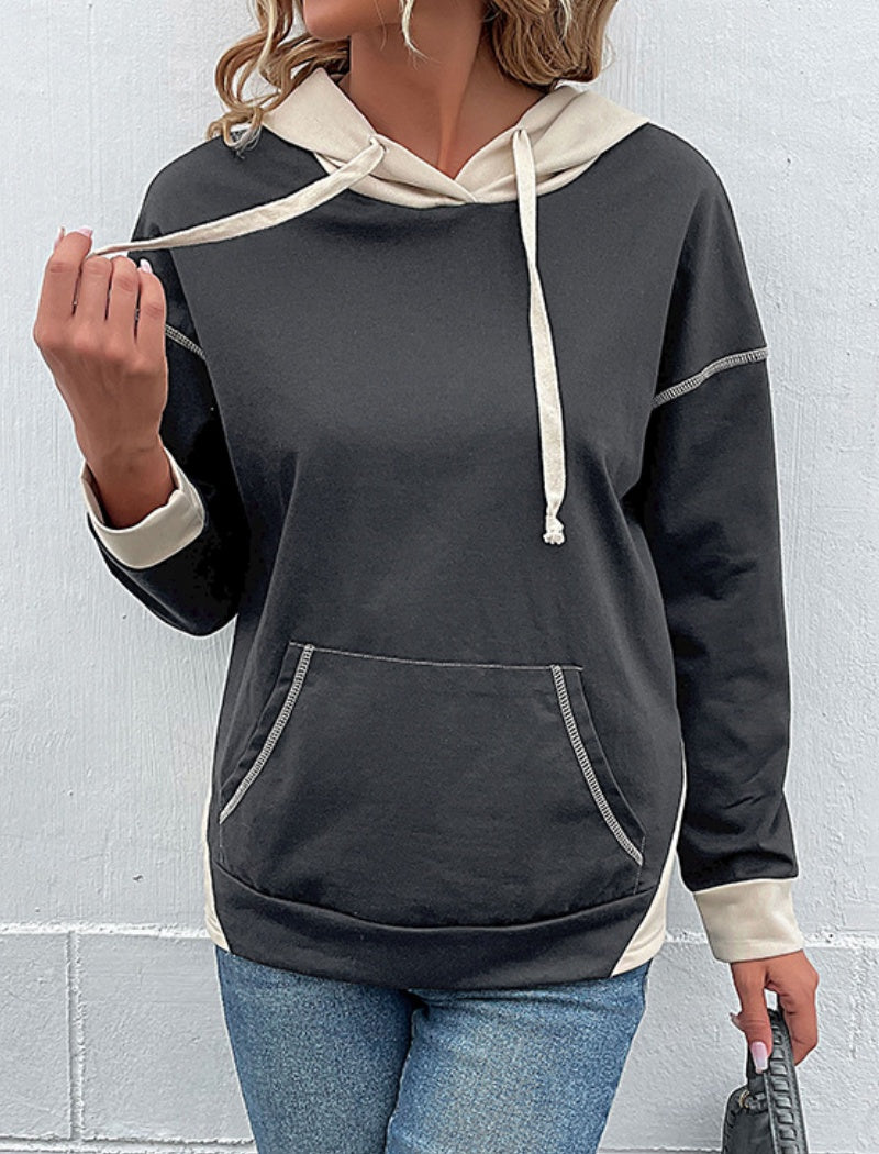 Colorblock Hoodie with Pockets