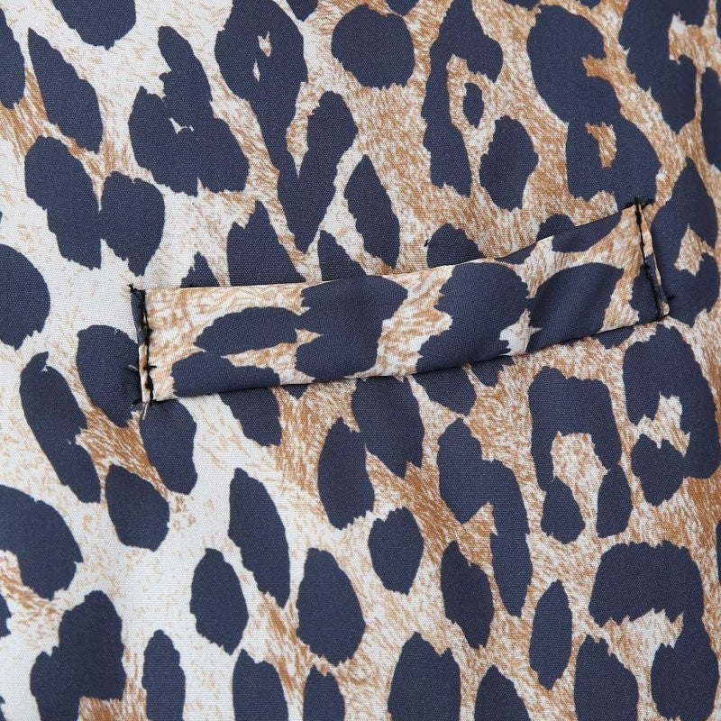 Leopard Print Zip-Up Puffer Jacket