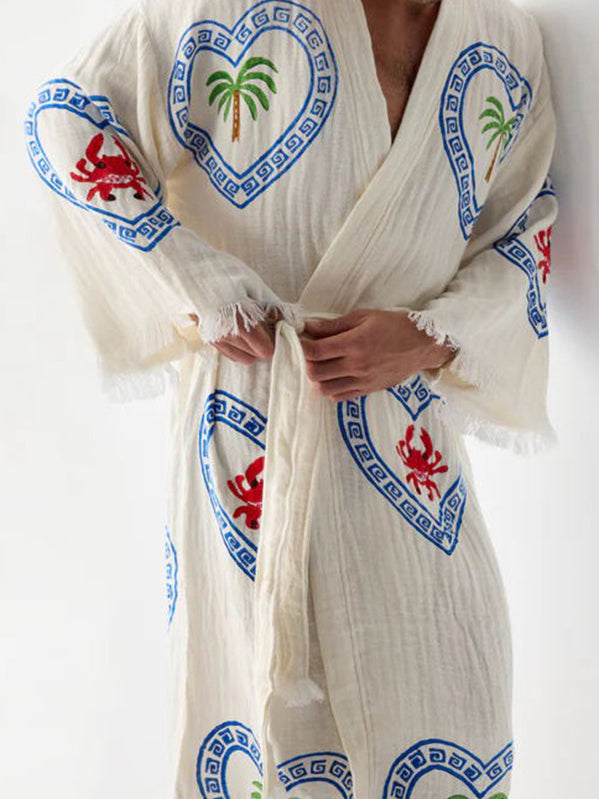 Graphic Belted Robe