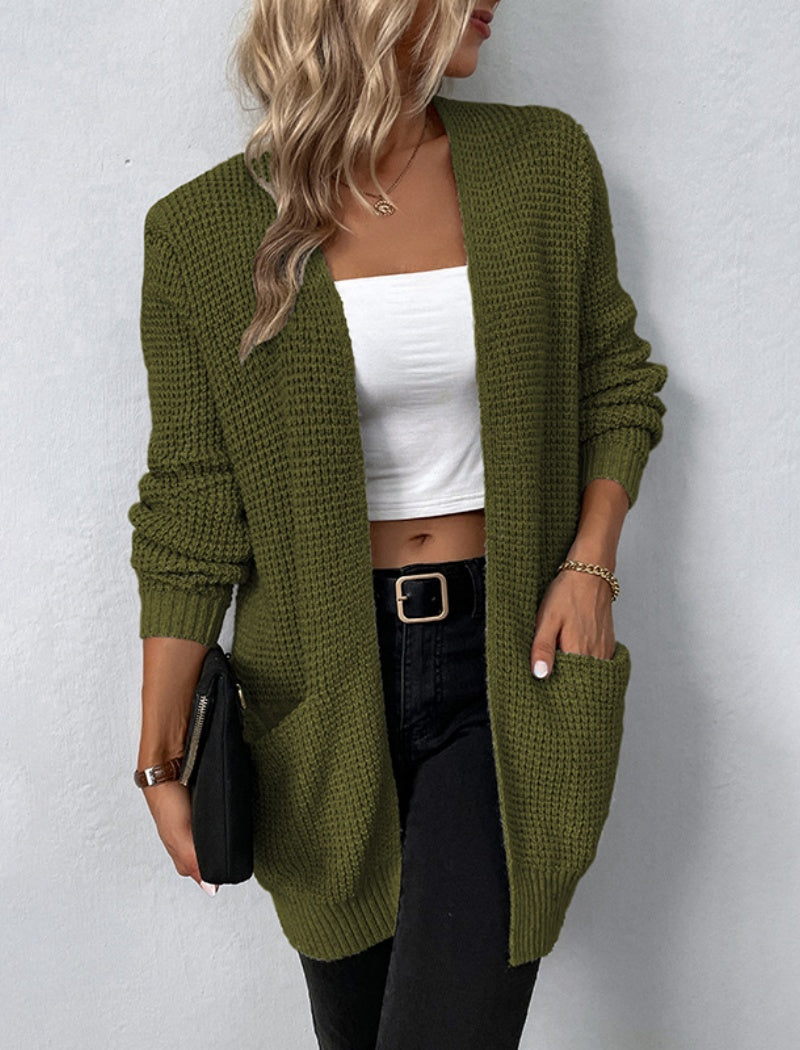 Solid Pocket Knit Cardigan