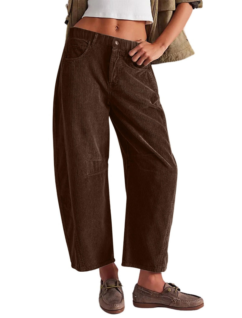 Cropped Corduroy Pants