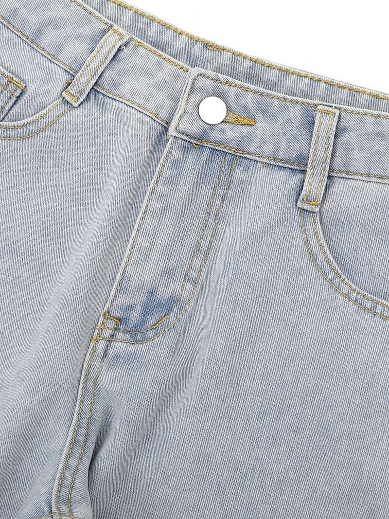 Side-Slit Denim Pants