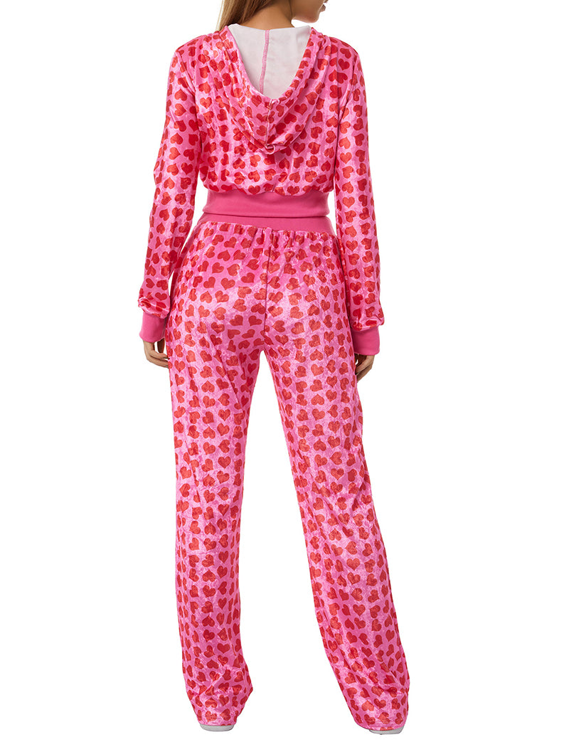 Heart Pattern Top and Pants Set