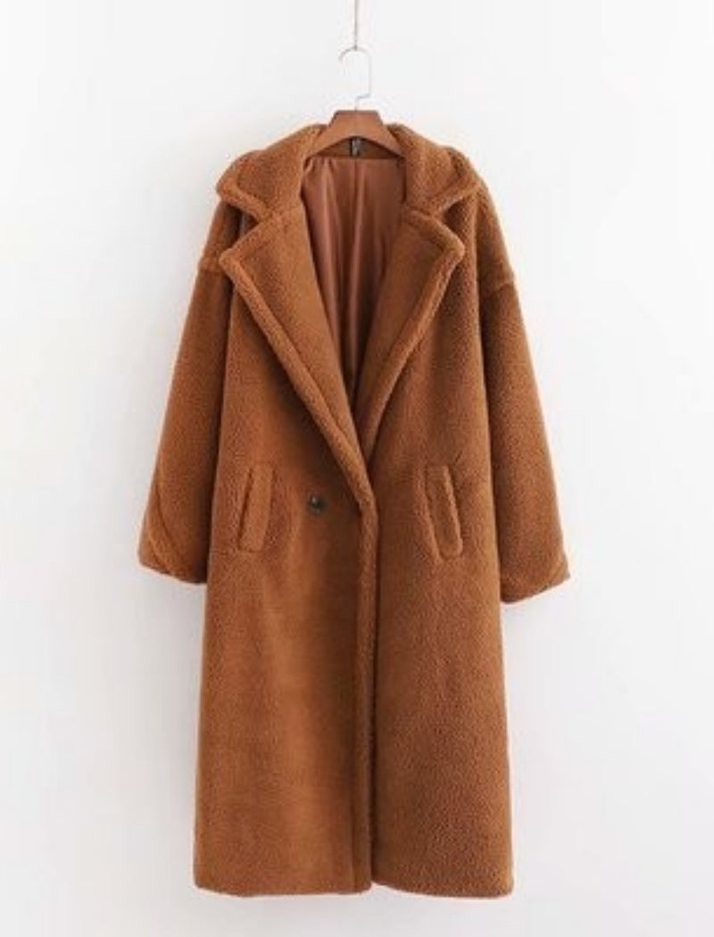 Teddy Coat with Notched Lapels