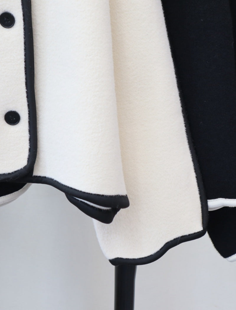 Button-Up Cape-Style Jacket