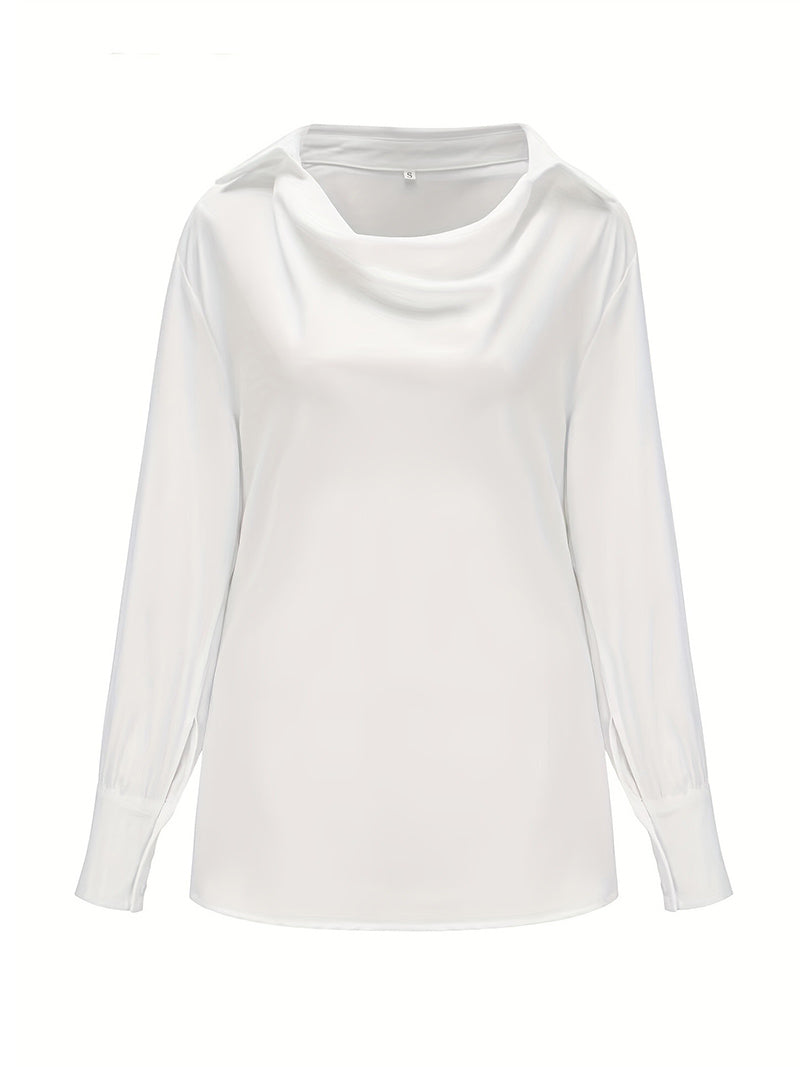 Plunging Long Sleeve Blouse