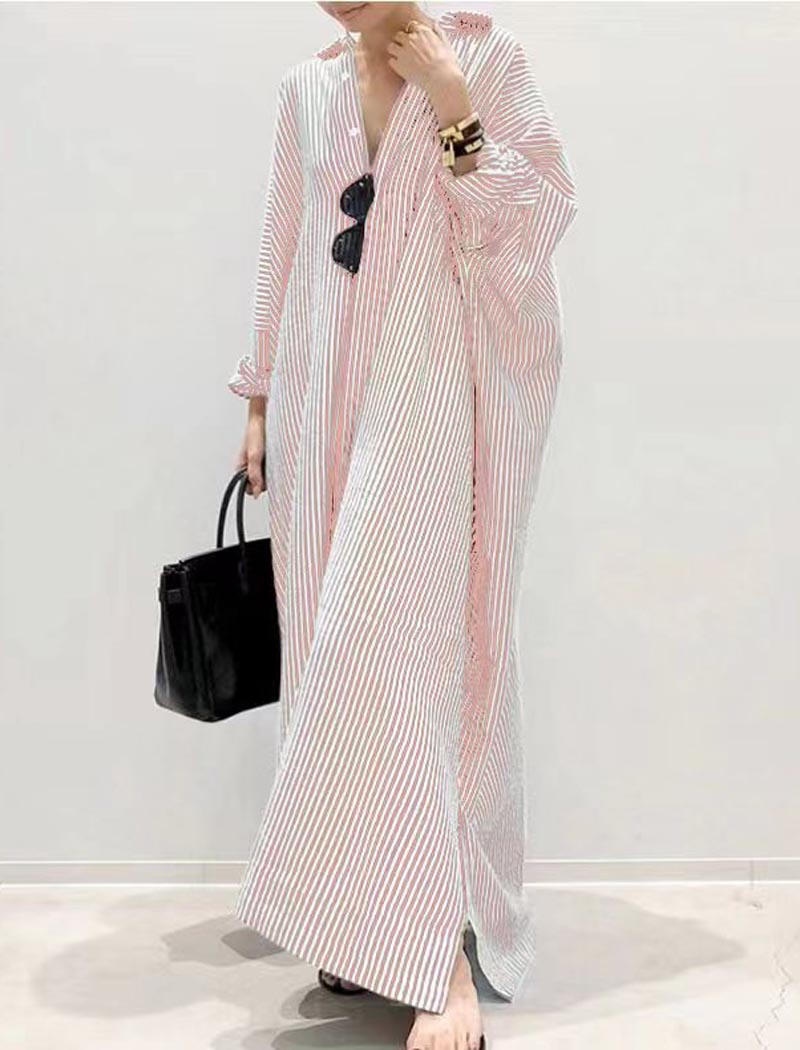 Oversized Striped Maxi Dress