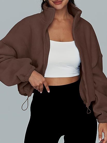 Zip-Up Drawstring Cropped Jacket