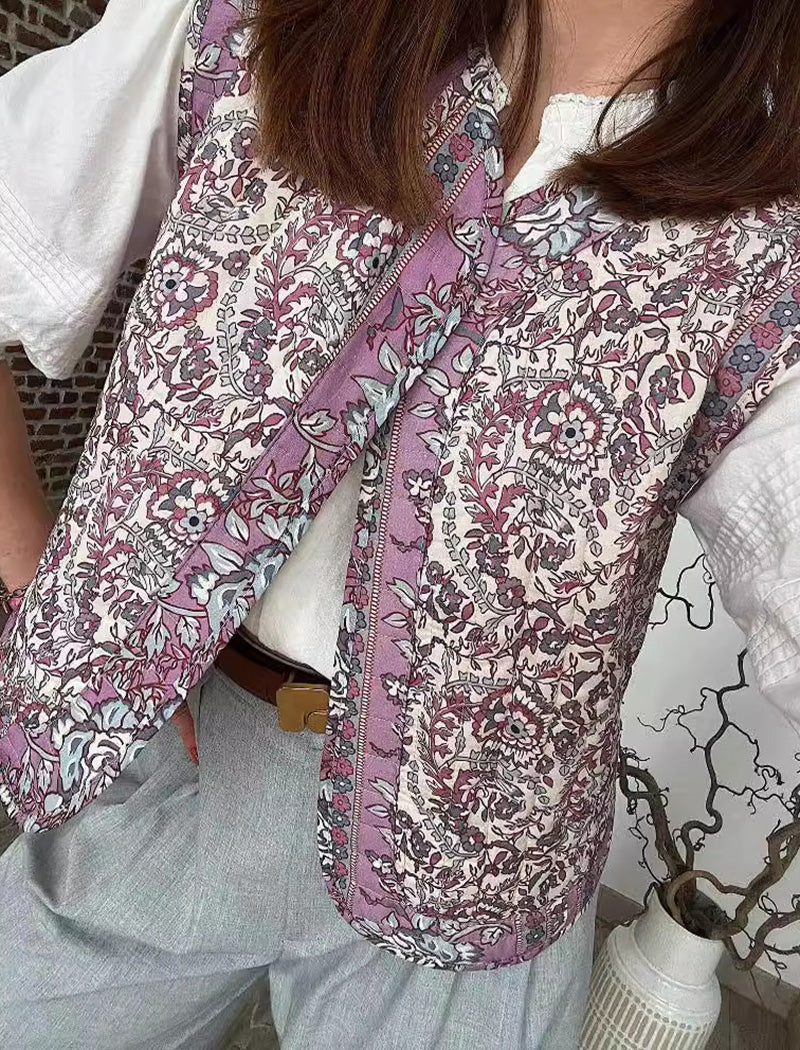 Floral Print Button-Up Vest