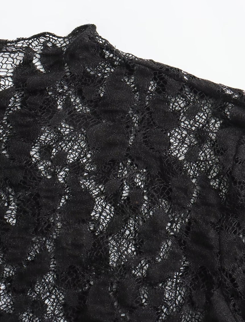 Floral Lace Bodysuit with Long Sleeves