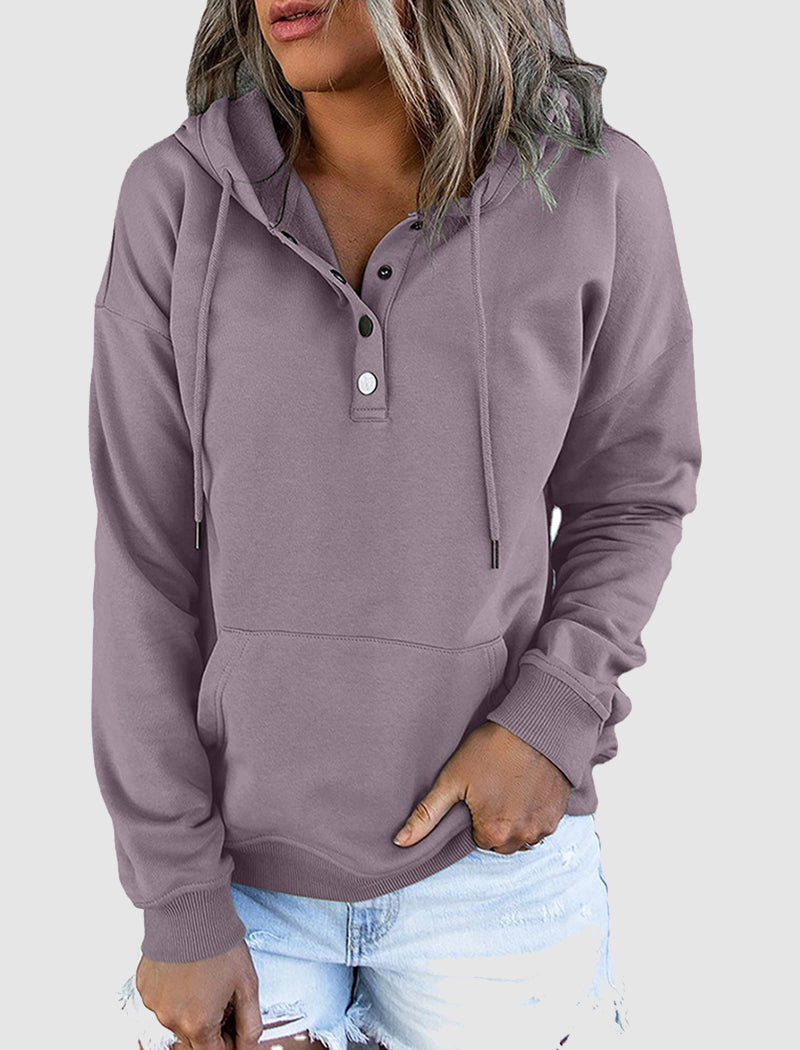 Solid Drawstring Hoodie