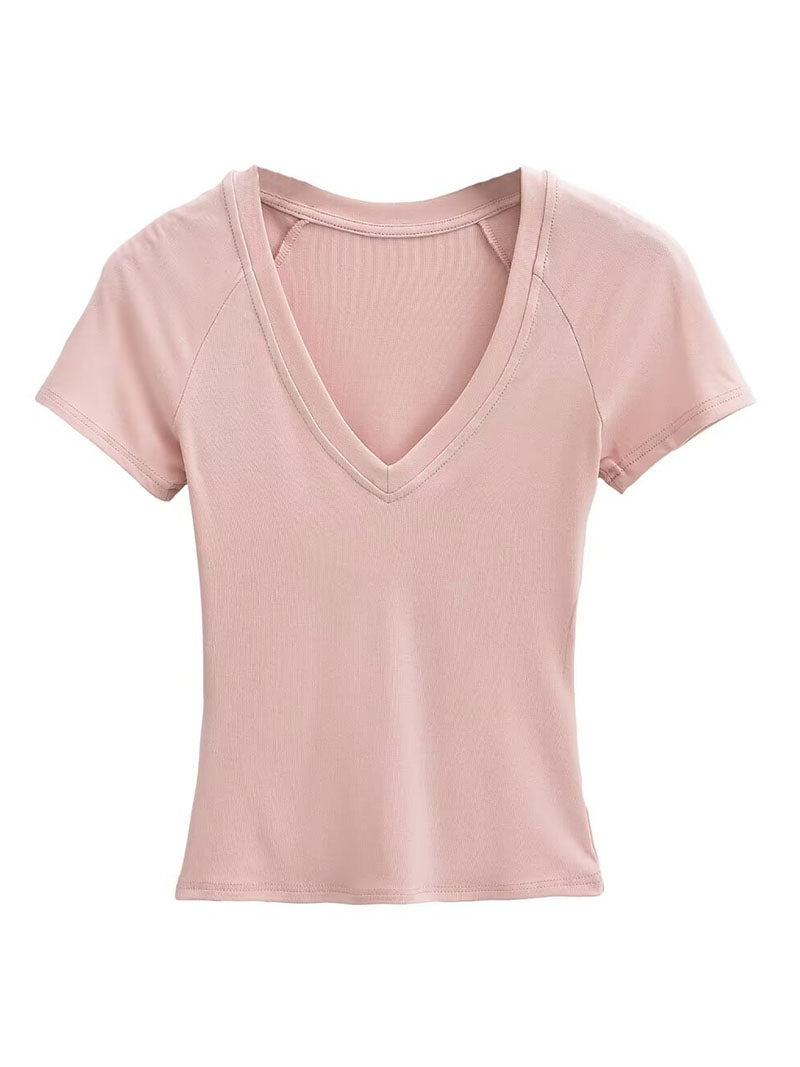 V-Neck Short-Sleeve Fitted Tee