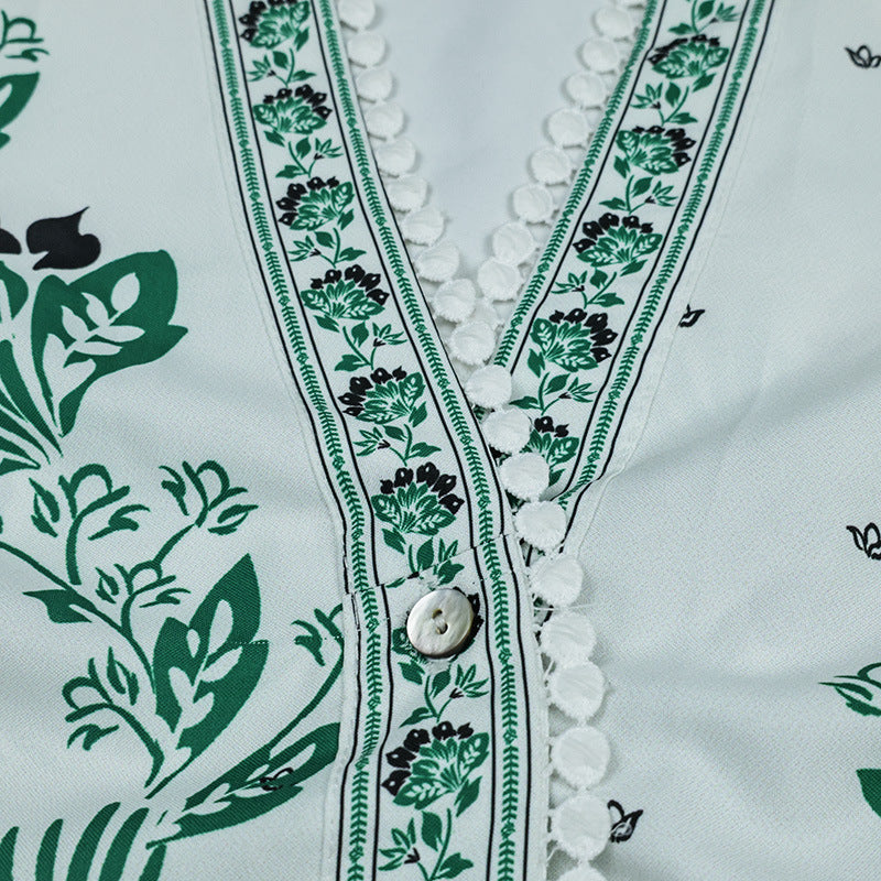 Floral Print Button-Front Maxi Dress