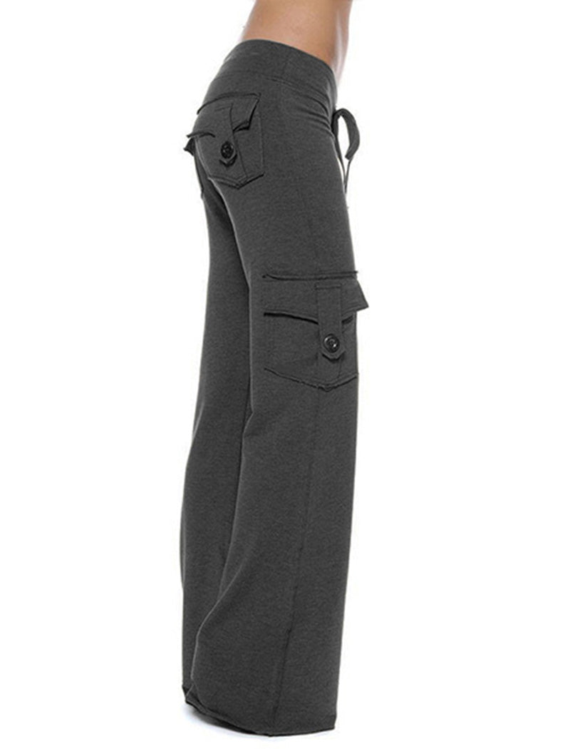 Wide-Leg Cargo Pants with Pocket Detail