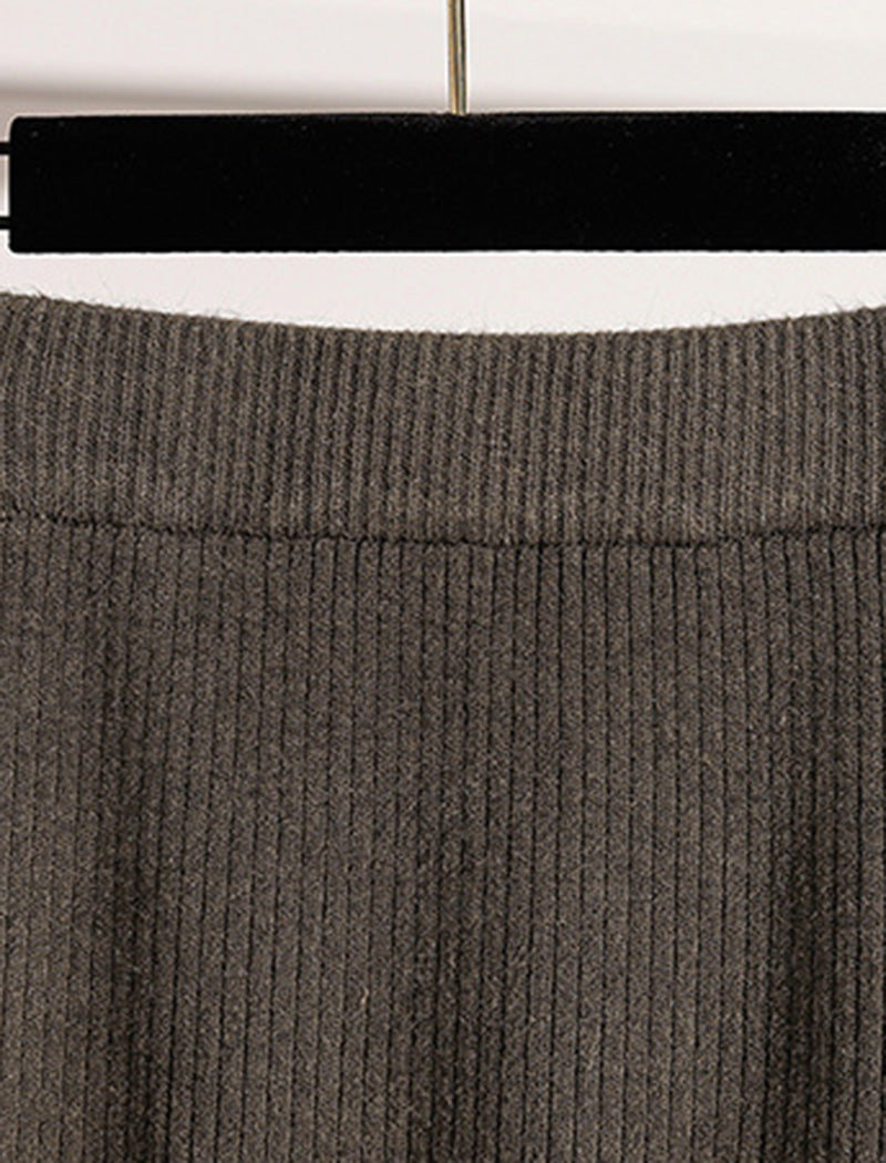 Tiered Fringe Detail Knit Skirt