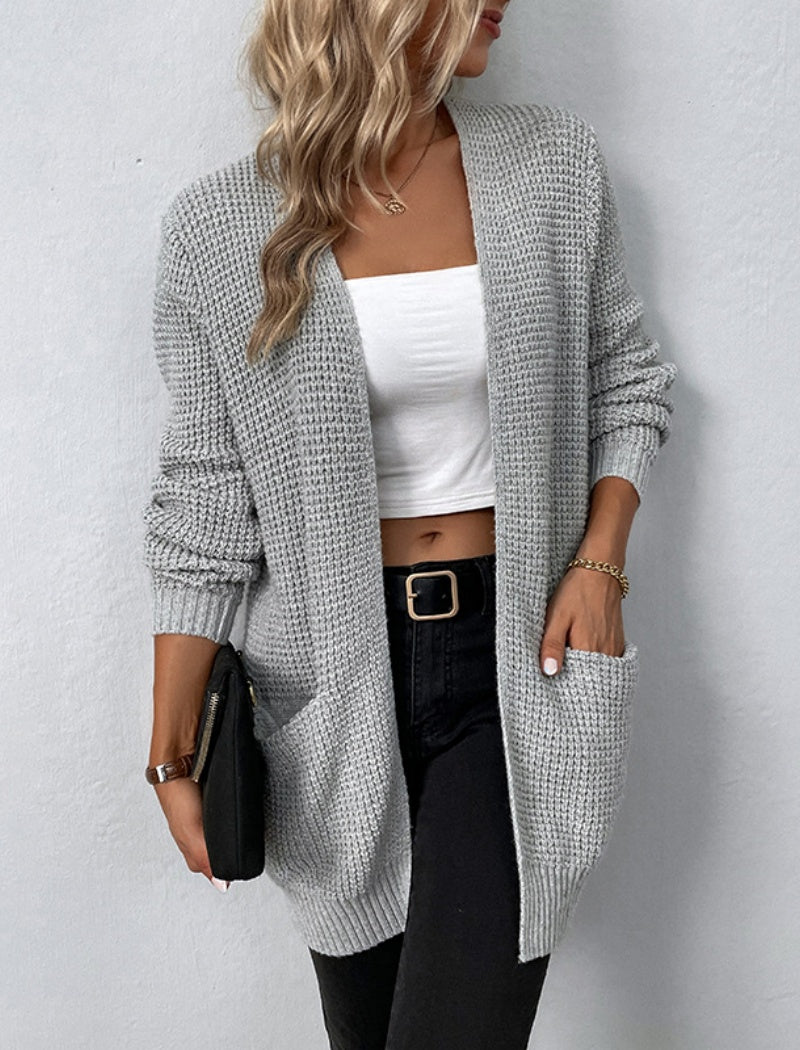 Solid Pocket Knit Cardigan