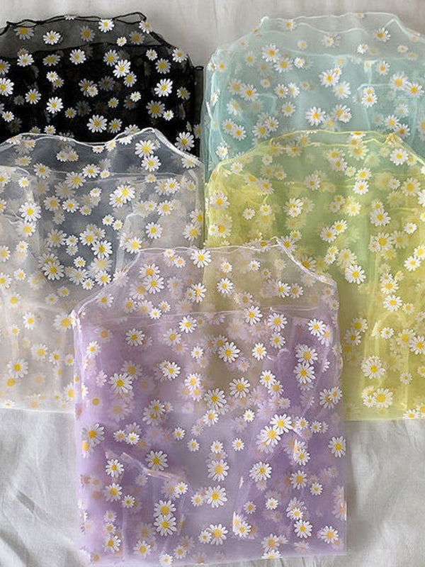 Daisy Mesh Long Sleeve Top