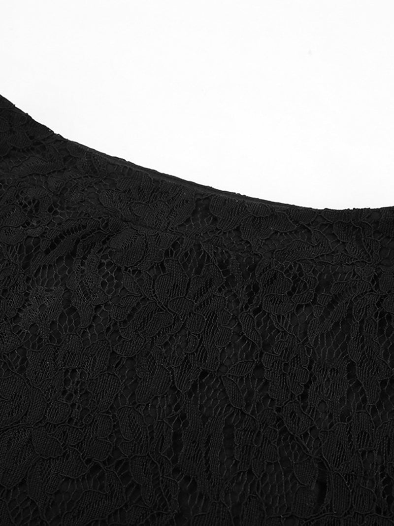 High-Rise Cutout Lace Maxi Skirt