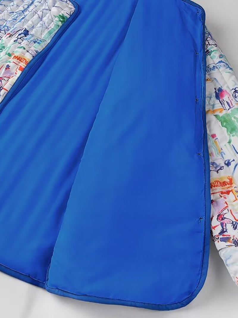 Graphic Print Jacket and Shorts Set