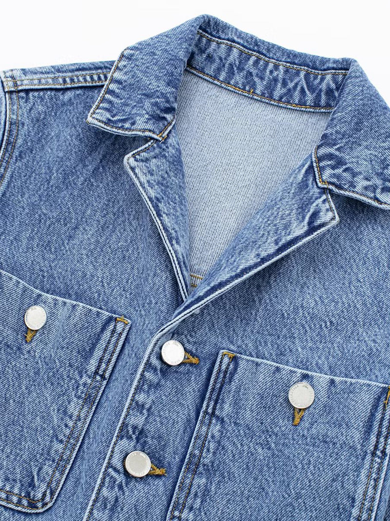 Buttoned Denim Jumpsuit