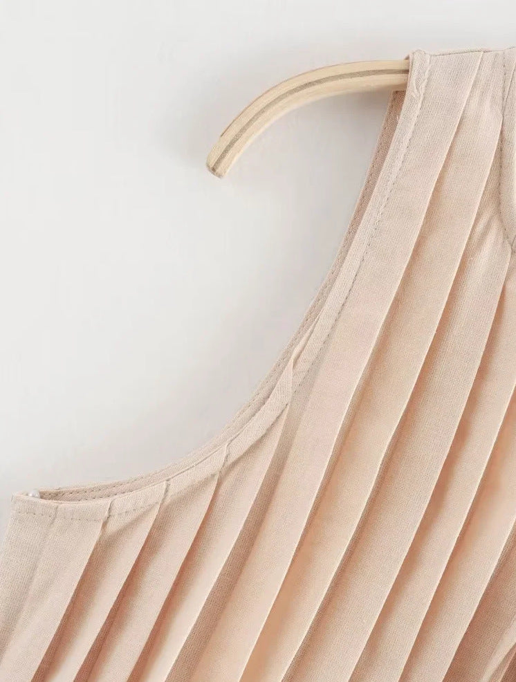 Pleated Tie-Front Vest