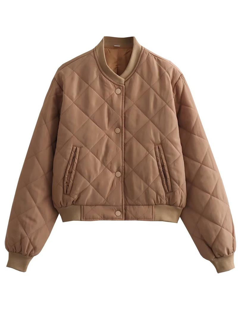 Quilted Cropped Bomber Jacket