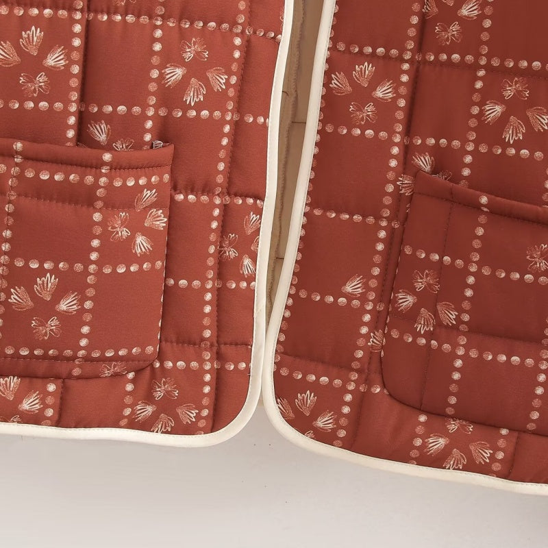 Quilted Floral Pattern Jacket