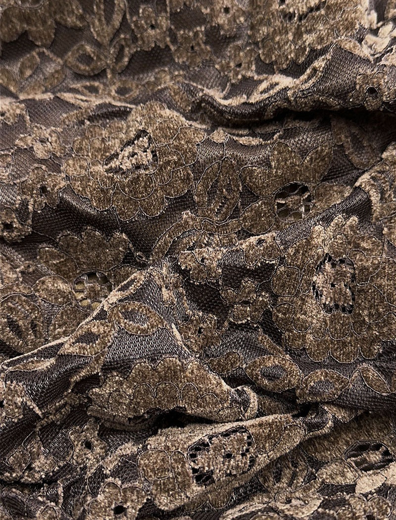 Lace Midi Skirt with Elastic Waistband