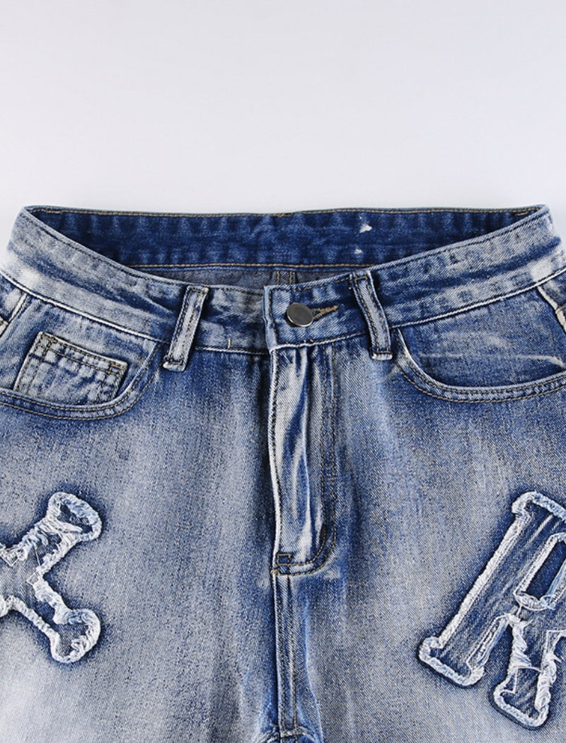 Ripped Embellished Boyfriend Jeans