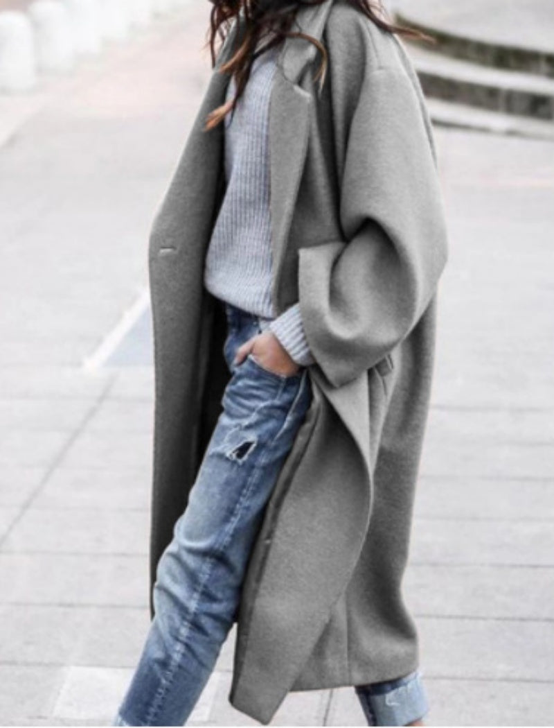 Casual Solid Coat with Loose Fit