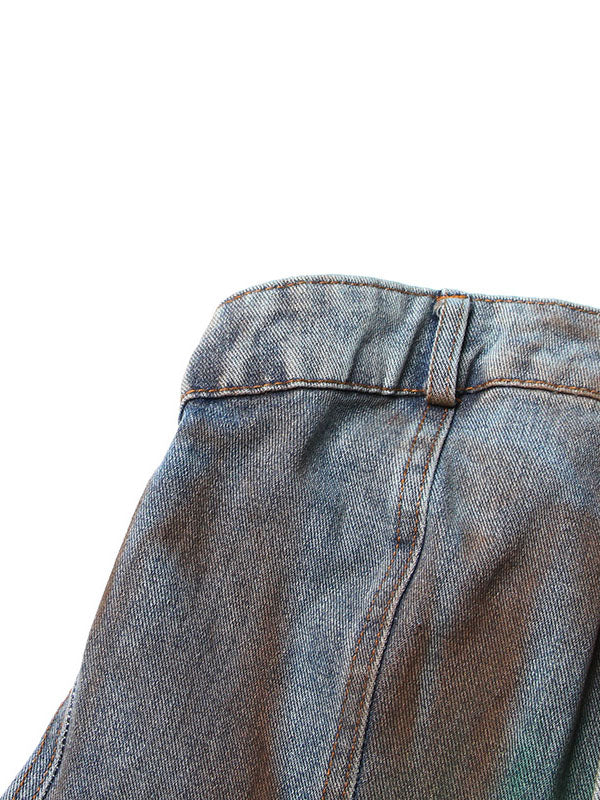 Strapless Distressed Utility Jumpsuit