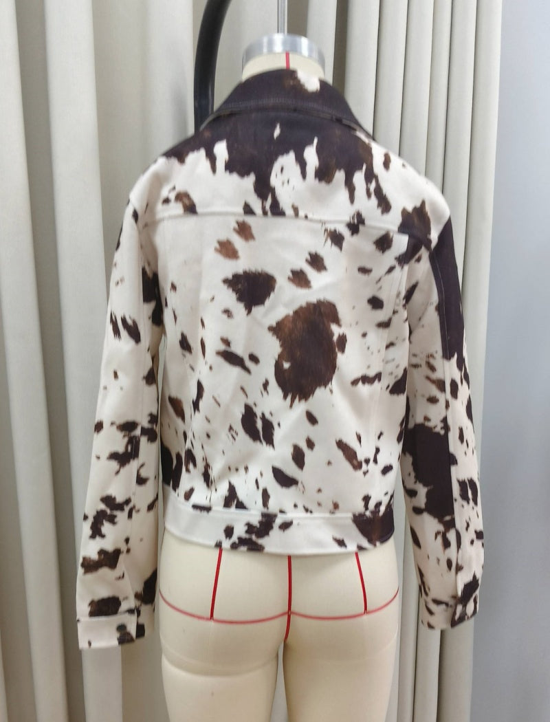 Collared Casual Printed Shirt Jacket