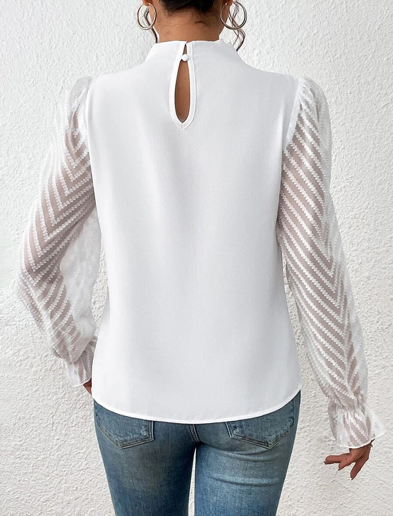 Sheer Sleeve Blouse