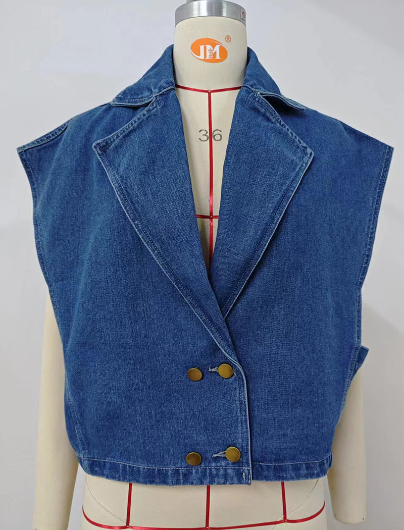 Sleeveless Denim Vest