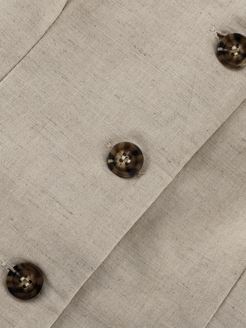 Button-Up Vest and Shorts Set