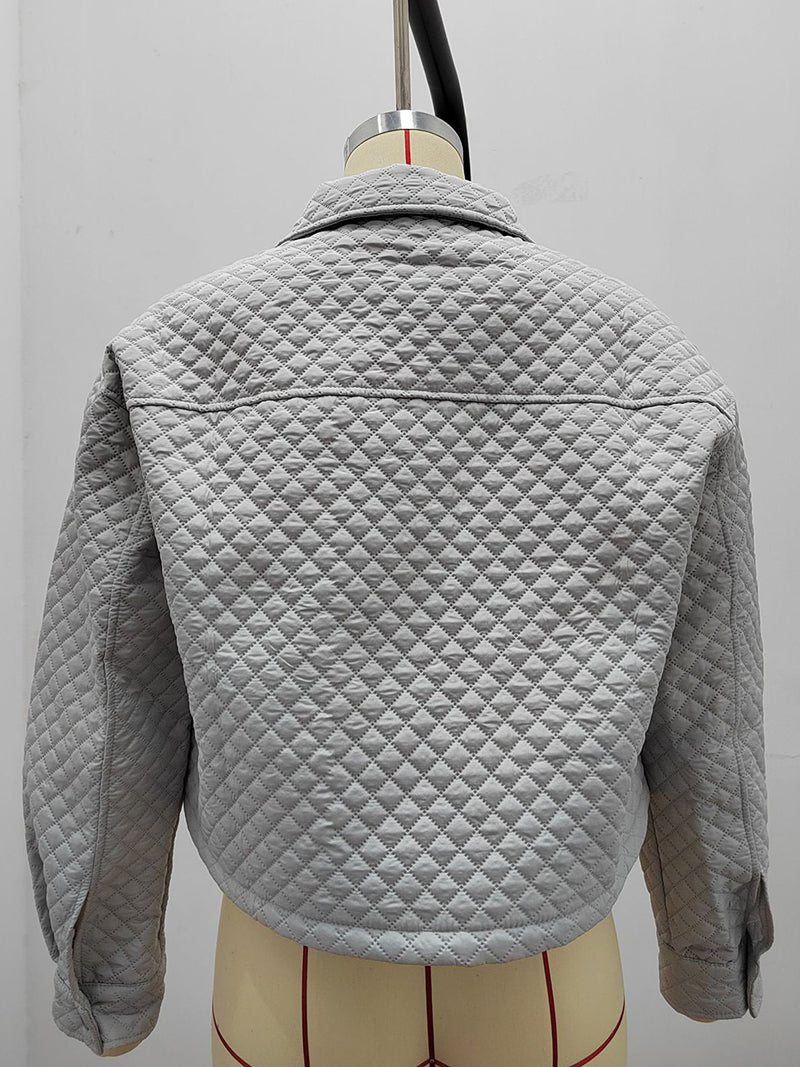 Quilted Cropped Zip-Up Jacket