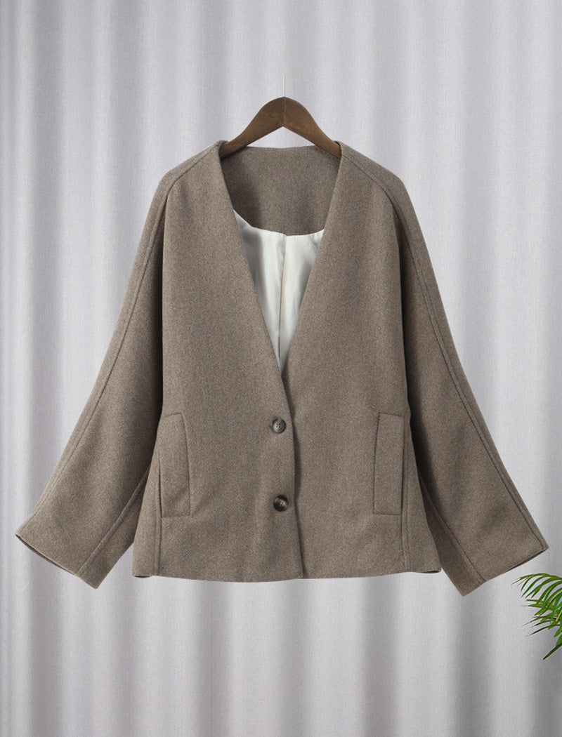 Oversized Button-Up Wool Coat