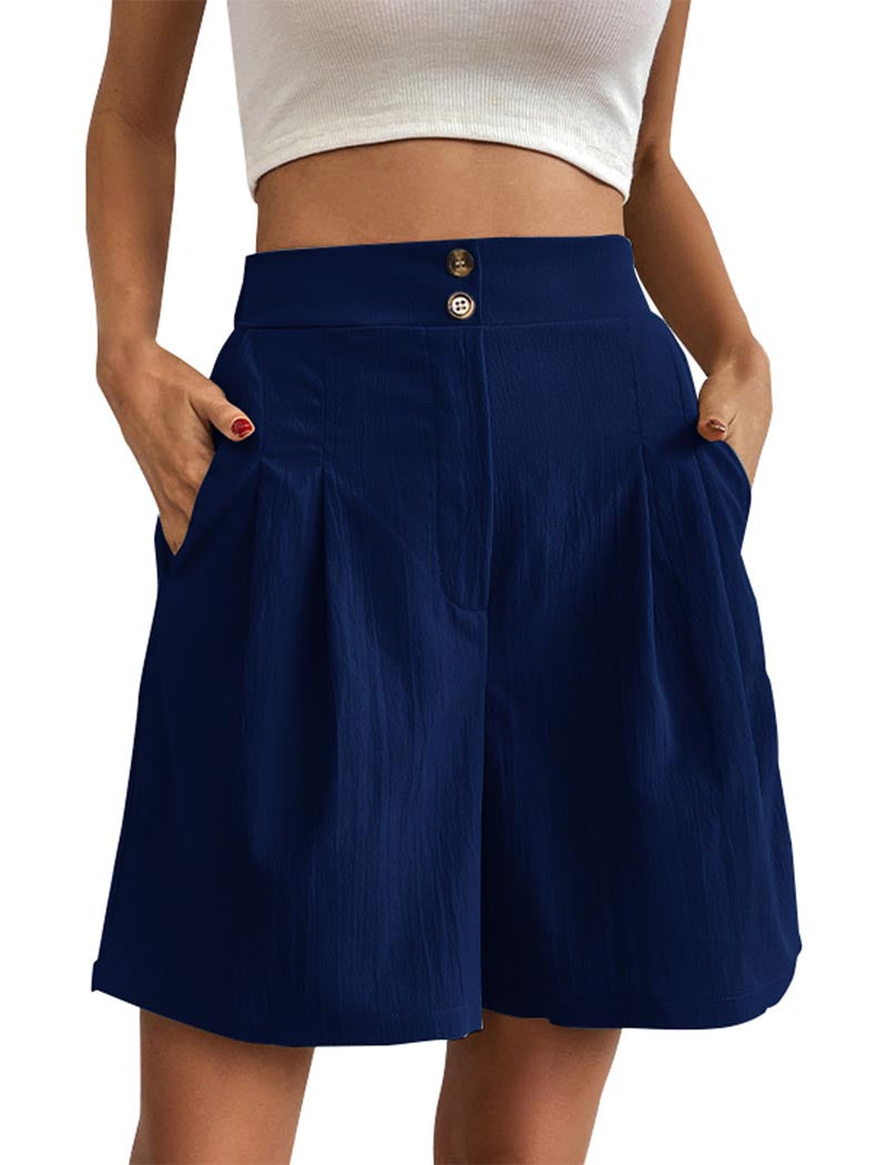 High-Rise Buttoned Shorts