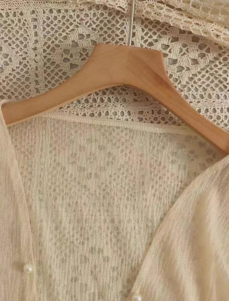 Cropped Open-Front Cardigan