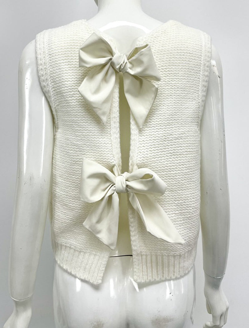 Bow-Back Knit Vest