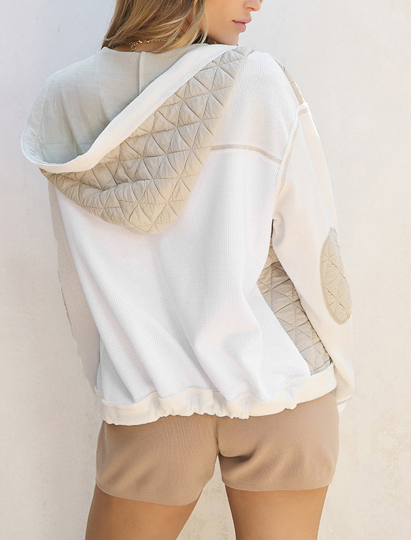 Quilted Colorblock Hooded Jacket